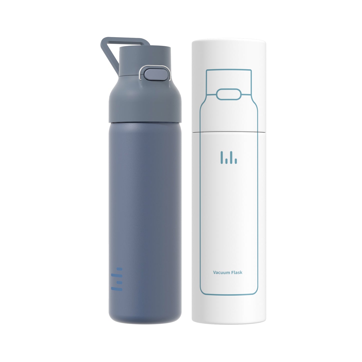 Stainless Steel Insulated Water Bottle 700mL - Serene Blue (Side Logo)